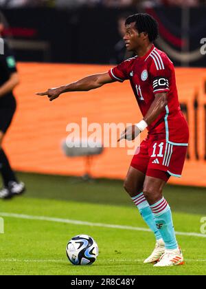 Gelsenkirchen, Germany. 20th June, 2024. Rasmus Hojlund of Denmark ...