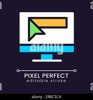Website address pixel perfect RGB color icon for dark theme Stock Vector