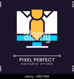 Business online pixel perfect RGB color icon for dark theme Stock Vector