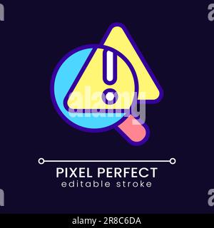 Problem identification pixel perfect RGB color icon for dark theme Stock Vector