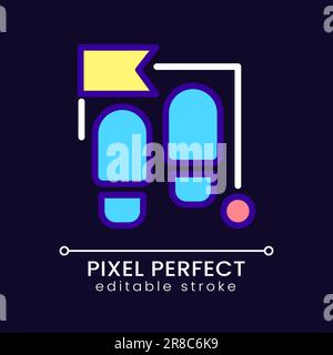 Steps pixel perfect RGB color icon for dark theme Stock Vector