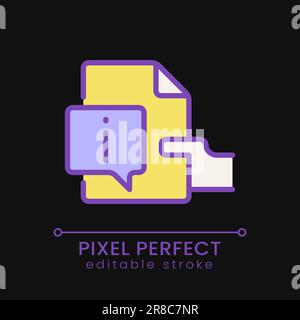 Read instructions pixel perfect RGB color icon for dark theme Stock Vector