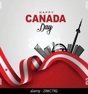 happy Canada day greetings. vector illustration design. Stock Vector