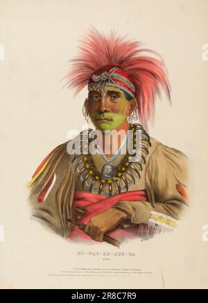 NO-WAY-KE-SUG-GA. OTOE., from History of the Indian Tribes of North America ca. 1842 by McKenney and Hall, 1836-1844 Stock Photo