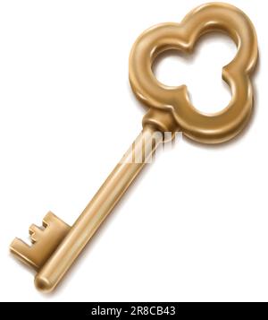Realistic vintage silver keys icon set seven isolated keys in different ...