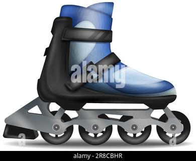 3d realistic vector icon. Roller skates isolated on white background. Stock Vector