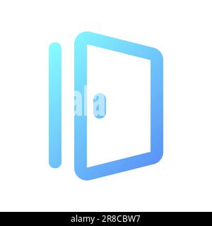 Door pixel perfect gradient linear ui icon Stock Vector