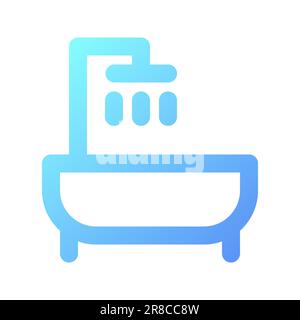 Bathtub pixel perfect gradient linear ui icon Stock Vector