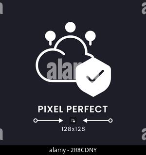 Cloud security white solid desktop icon Stock Vector