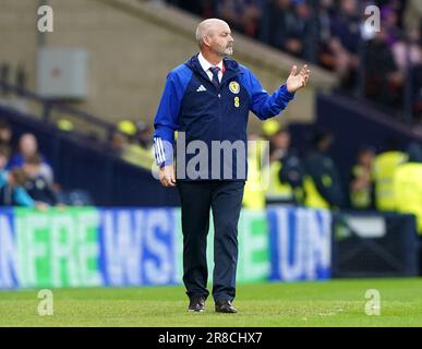 Scotland head coach Steve Clarke during the UEFA Euro 2024 Qualifying Group A match at Hampden Park, Glasgow. Picture date: Tuesday June 20, 2023. Stock Photo