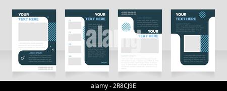 Elegant white and dark blue blank brochure layout design Stock Vector