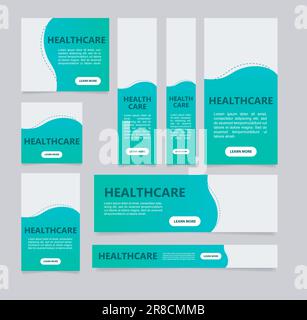 Dental clinic promotional web banner design template Stock Vector