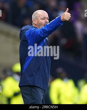 Scotland head coach Steve Clarke during the UEFA Euro 2024 Qualifying Group A match at Hampden Park, Glasgow. Picture date: Tuesday June 20, 2023. Stock Photo