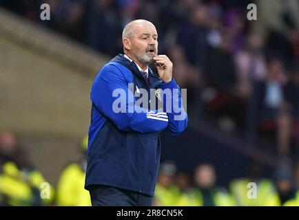 Scotland head coach Steve Clarke during the UEFA Euro 2024 Qualifying Group A match at Hampden Park, Glasgow. Picture date: Tuesday June 20, 2023. Stock Photo