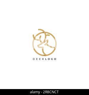 Deer Line Logo Design. Dear Vector Illustration Stock Vector