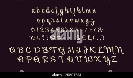 Dark script alphabet set Stock Vector