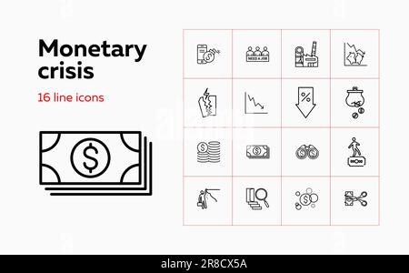 Financial damage. Dollar sign and decline arrow symbol Vector ...