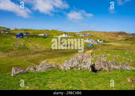 The village of Bhaltos on the Isle of Lewis Stock Photo