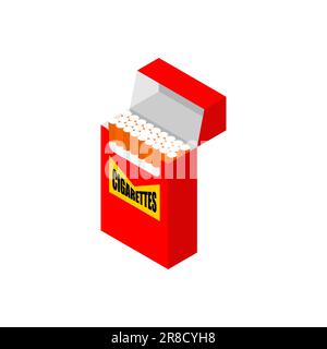 Pack of cigarettes isometric style. Vector illustration Stock Vector