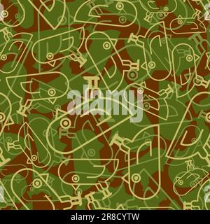 Bird Army pattern seamless. Cartoon birds Military background. Stock Vector