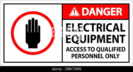 Danger Sign Electrical Equipment Authorized Personnel Only Stock Vector