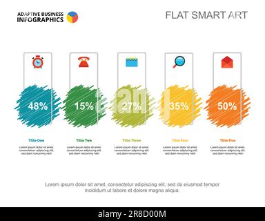 Five Step Percentage Chart Slide Template Stock Vector Image & Art - Alamy