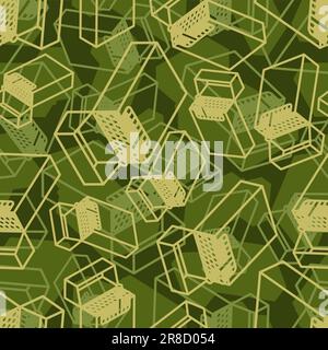 Pack of cigarettes army pattern seamless. Military cigarette background Stock Vector