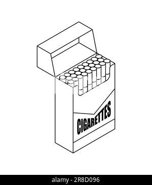 Pack of cigarettes isometric style. Vector illustration Stock Vector