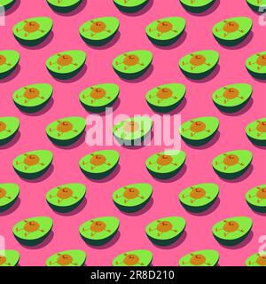 Avocado cartoon pattern seamless. Baby fabric texture Stock Vector