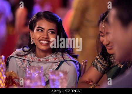 NEVER HAVE I EVER, from left: Megan Suri, Benjamin Norris, Lee