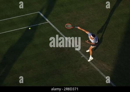 20th June 2023; Cinch Championships, Queens Club, West Kensington, London,  England: Cinch Championships Queens Club, Day 2; Andy Murray (GBR) with a  backhand shot to Alexde Minaur (AUS Stock Photo - Alamy