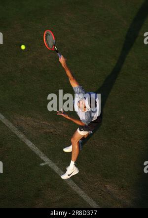 20th June 2023; Cinch Championships, Queens Club, West Kensington, London,  England: Cinch Championships Queens Club, Day 2; Andy Murray (GBR) with a  backhand shot to Alexde Minaur (AUS Stock Photo - Alamy