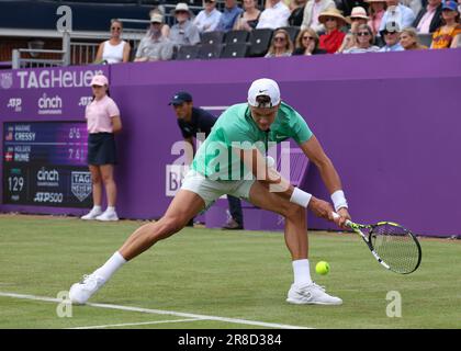 20th June 2023; Cinch Championships, Queens Club, West Kensington, London,  England: Cinch Championships Queens Club, Day 2; Andy Murray (GBR) with a  backhand shot to Alexde Minaur (AUS Stock Photo - Alamy