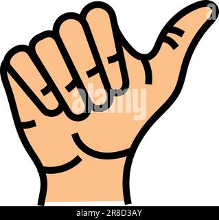 opposable thumb human evolution color icon vector illustration Stock Vector