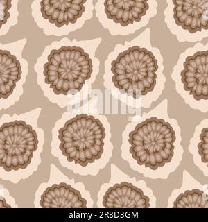 A snail fossils exhibit seamless vector pattern Stock Vector