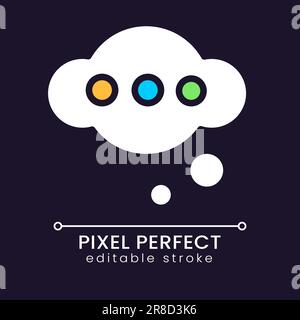 Thinking pixel perfect RGB color icon for dark theme Stock Vector