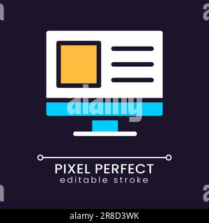 Website for business pixel perfect RGB color icon for dark theme Stock Vector