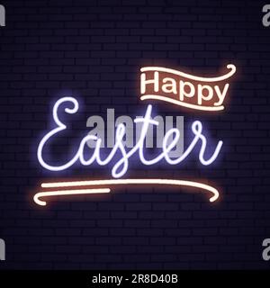 Egg with Happy Easter Sunday lettering Stock Vector