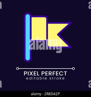 Flag pixel perfect RGB color icon for dark theme Stock Vector