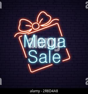 Neon Easter Sale template set Stock Vector