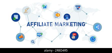 Affiliate marketing program icon connected concept of internet sales method of affiliation Stock Vector
