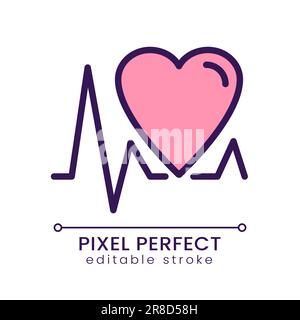 Cardiology pixel perfect RGB color icon Stock Vector