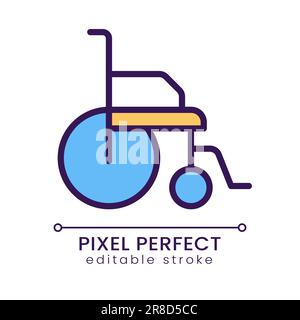 Wheelchair pixel perfect RGB color icon Stock Vector