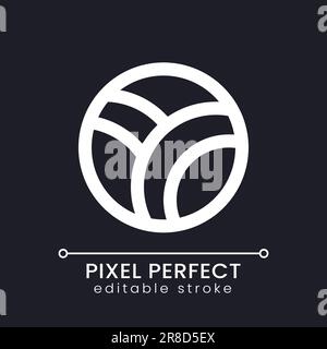 Volleyball pixel perfect white linear ui icon for dark theme Stock Vector