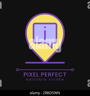 Info pin pixel perfect RGB color icon for dark theme Stock Vector