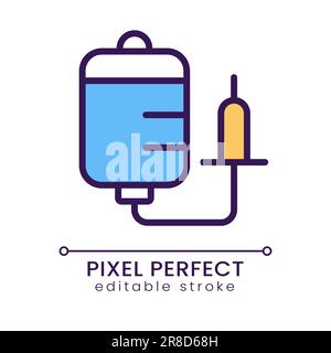 Intravenous therapy pixel perfect RGB color icon Stock Vector