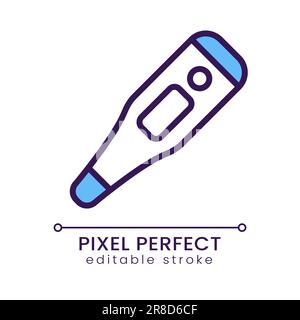 Electronic thermometer pixel perfect RGB color icon Stock Vector