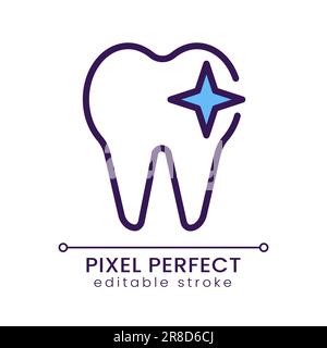 Tooth pixel perfect RGB color icon Stock Vector