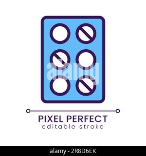 Blister package pixel perfect RGB color icon Stock Vector