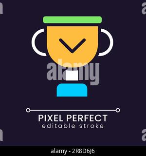 Winner cup pixel perfect RGB color icon for dark theme Stock Vector